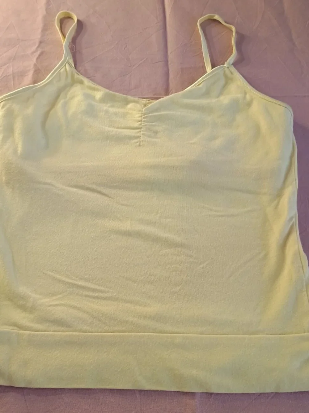 Energie Girl M Cami Top Built-In-Bar Stretch Cotton Yellow Breathable Twee Beach